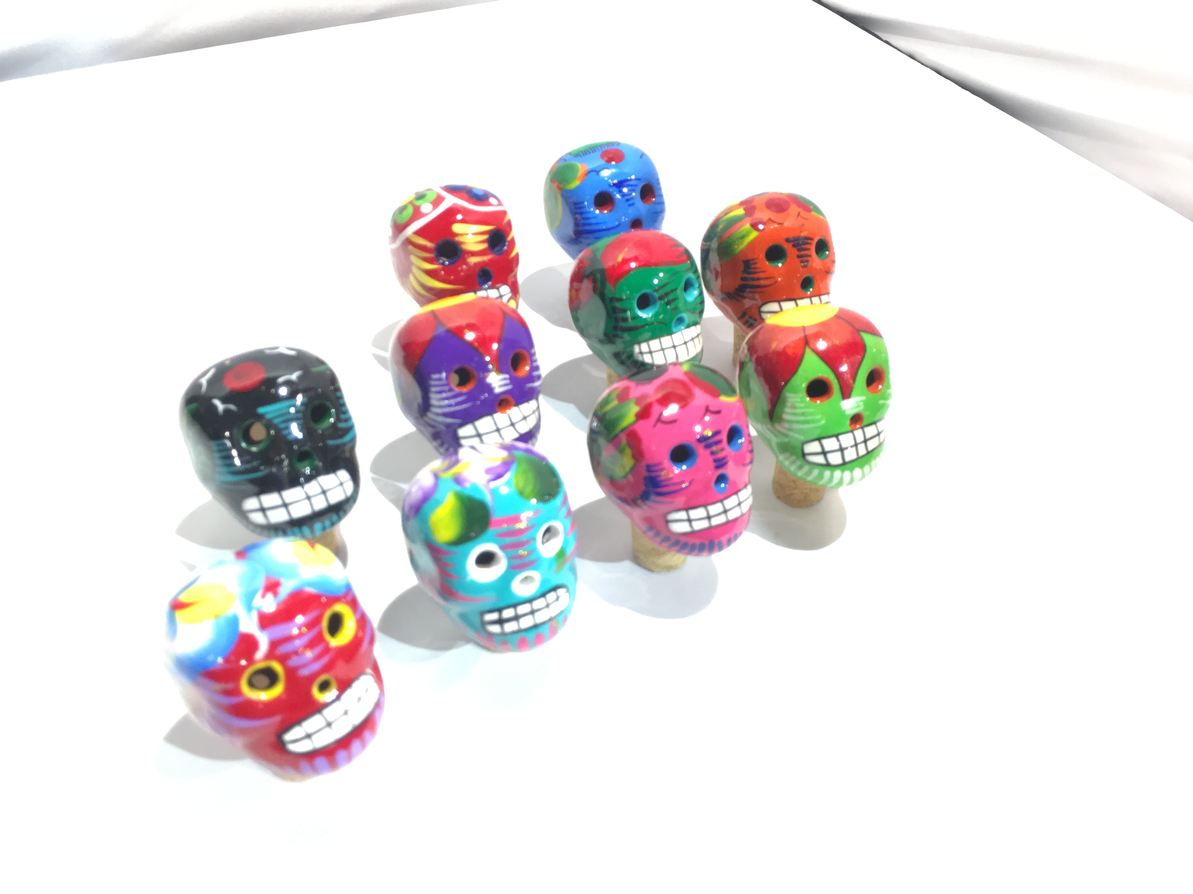 $6 ea. #1105 Day of the Dead Sugar Skull Wine Cork Topper (12pcs/Order)