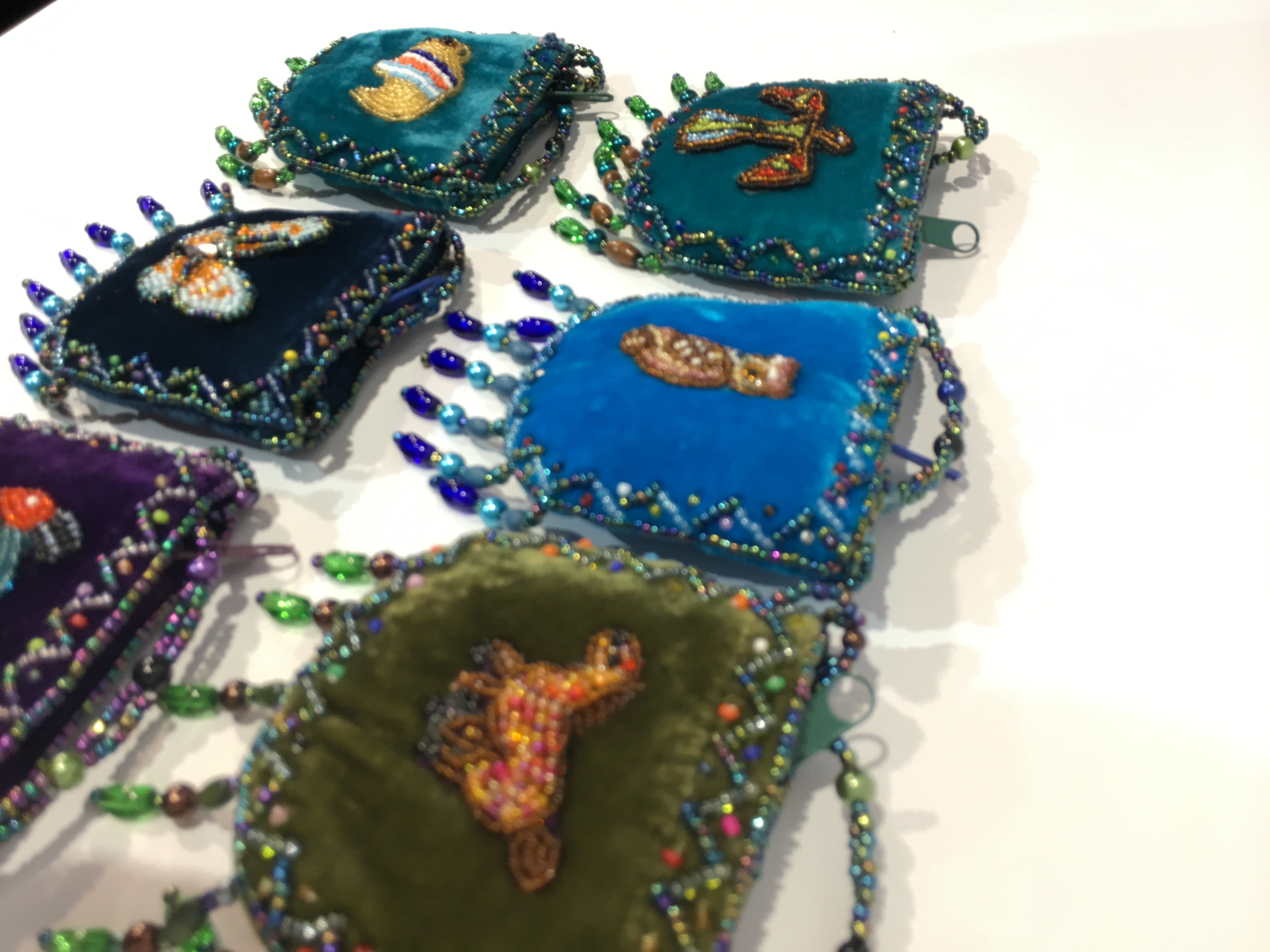 Velvet Coin Pouch Beaded Designs Beaded Necklace (12 pcs/Order)