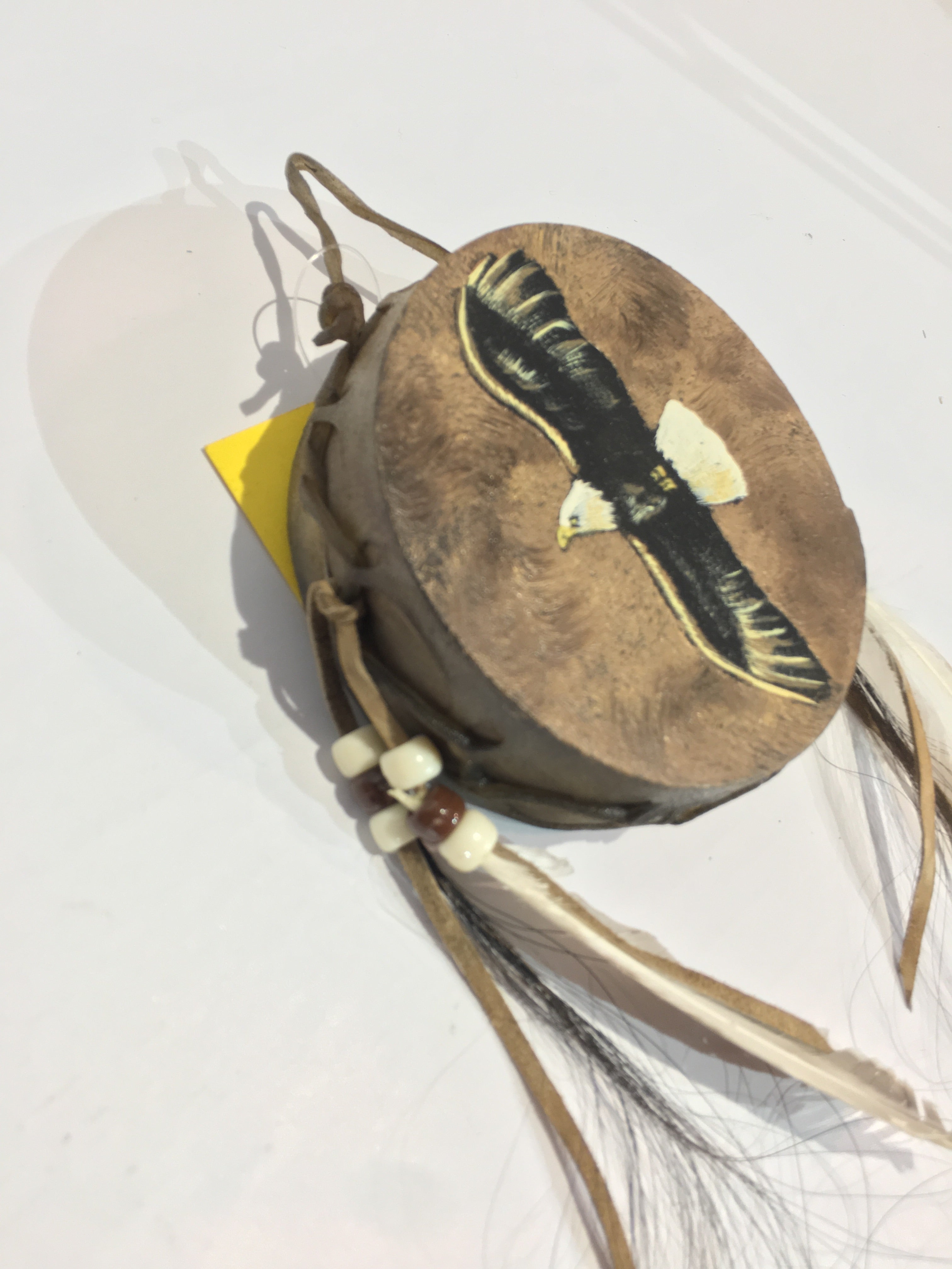 *Hand Painted Rawhide Drum with Feathers (12pcs/Order)