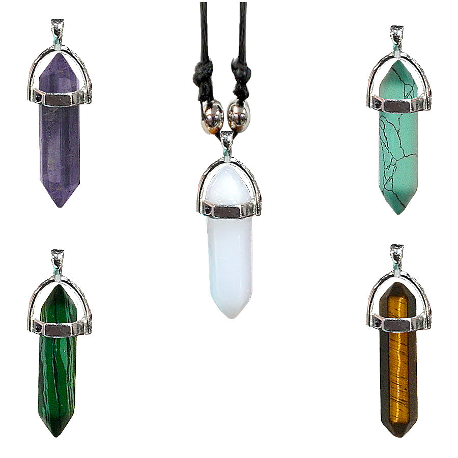 $3.50 ea. #123N-MQGPN Metal Point Gemstone Pendant (12pcs/Order)