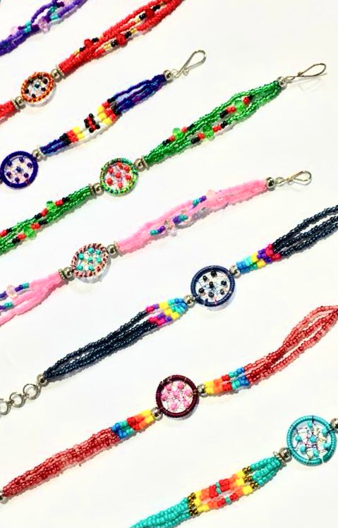 $2.50 ea. #20391 All Beaded Dream Catcher Bracelet w/Crystal (12pcs/Order)