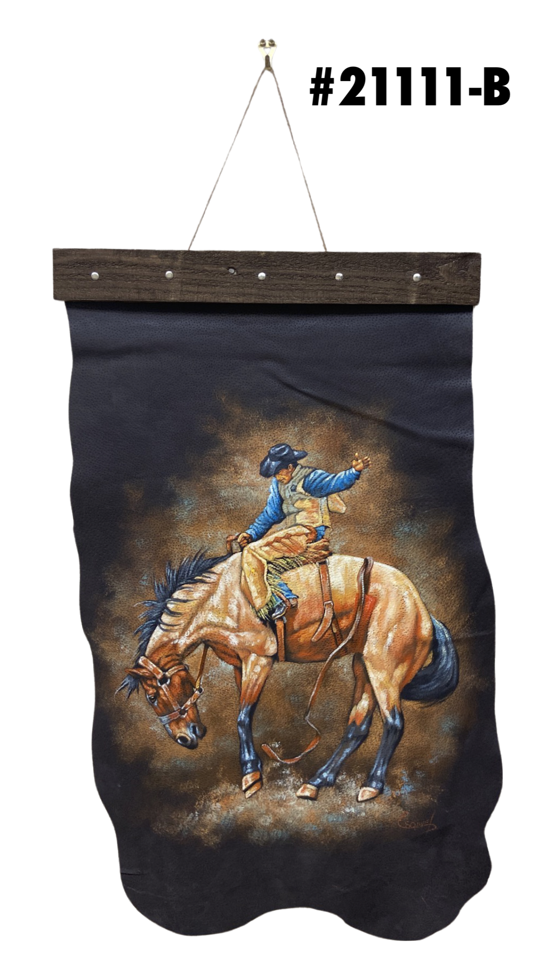 Hand Painted Tapestry Western Theme