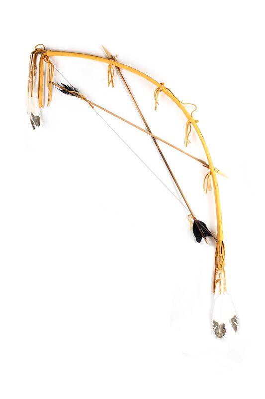 Deer Skin Wrap Beaded Bow & Arrow