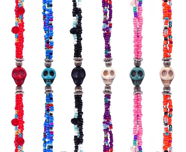 $2.50 ea. #2109 All Beaded Skull Bracelet (12pcs/Order)