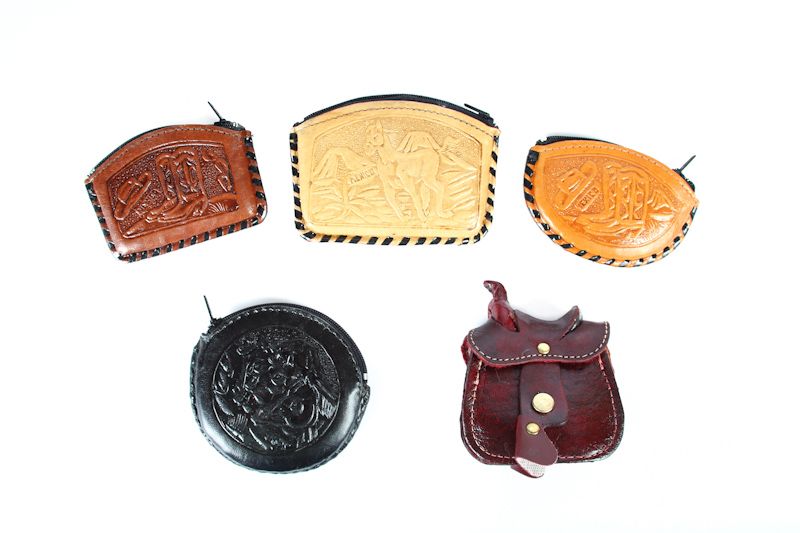 $8 ea. #1042 Hand-tooled Leather Coin Pouch (12 pcs/Order)