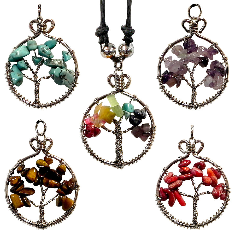 $3.50 ea. #922N-ToL/WP Wire ToL Pendant w/Precious Stones (12pcs/Order)