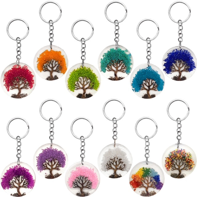 $3 ea. #X75RJ Round Acrylic Tree of Life Key Chain (12pcs/Order)