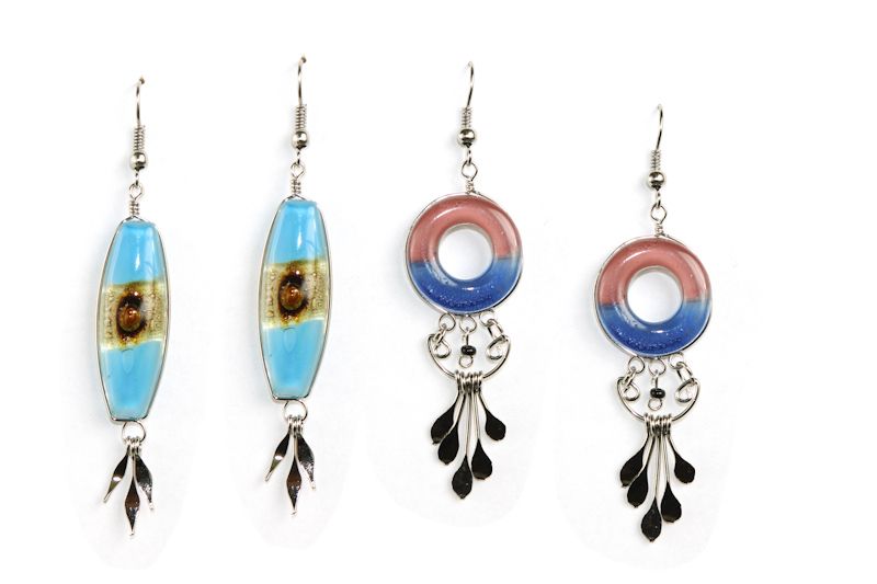 $3 ea. Glass Earrings with Dangles (12pcs/Order)