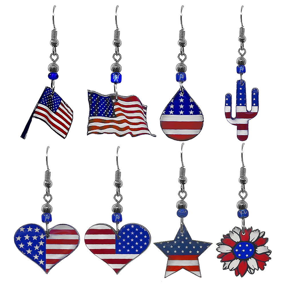 $2.50 ea. USA Flag Earrings (12pcs/Order)