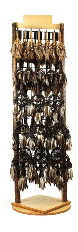 Buffalo Leather Shields | Dream Catcher Floor Log Display