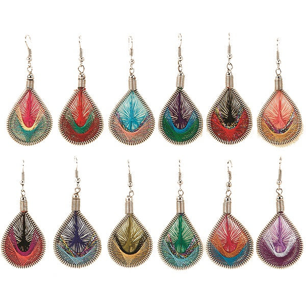 $3 ea. #2105 Woven Tear Drop Earrings (12pcs/Order)