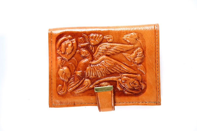 Hand tooled Leather Credit Card Wallet