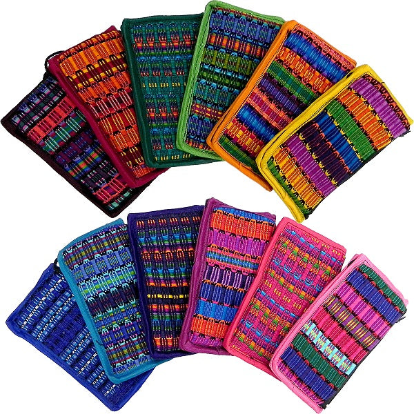 $3 ea. #2513 Guatemalan Eye Glass Case with Neck string, side Zipper (12pcs/Order)