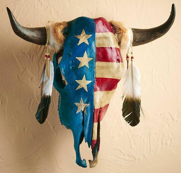 USA Patriotic Steer Horn