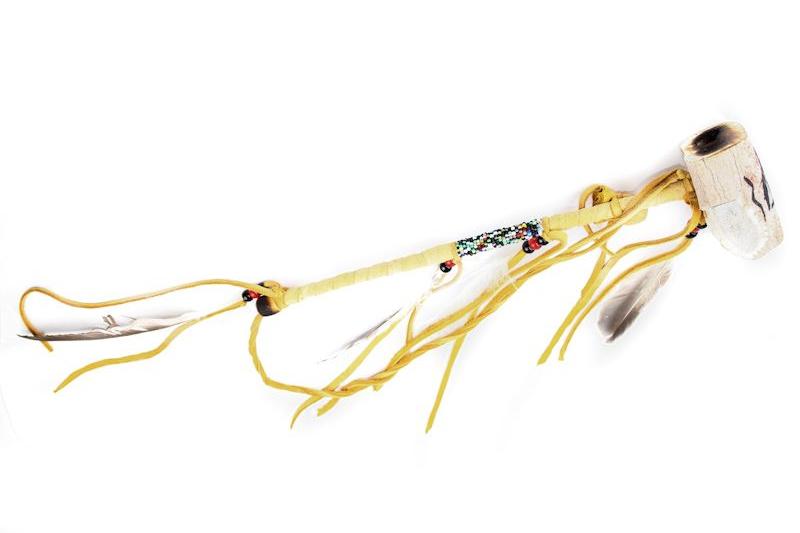 Deer Skin Beaded Bone Peace Pipe