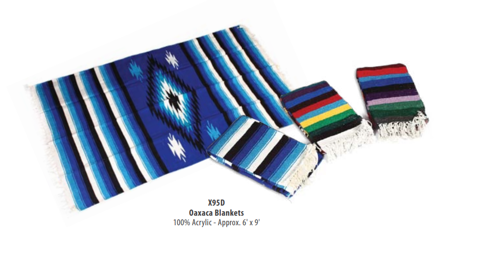 $18 ea. (Bundles of 20pcs) #X95D Oaxaca Blankets