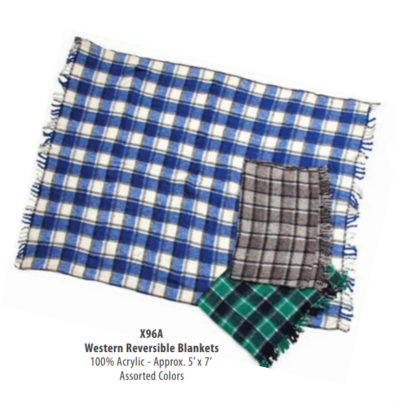 $16.50 ea. (Bundles of 25pcs) #X96A Western Reversible Blanket