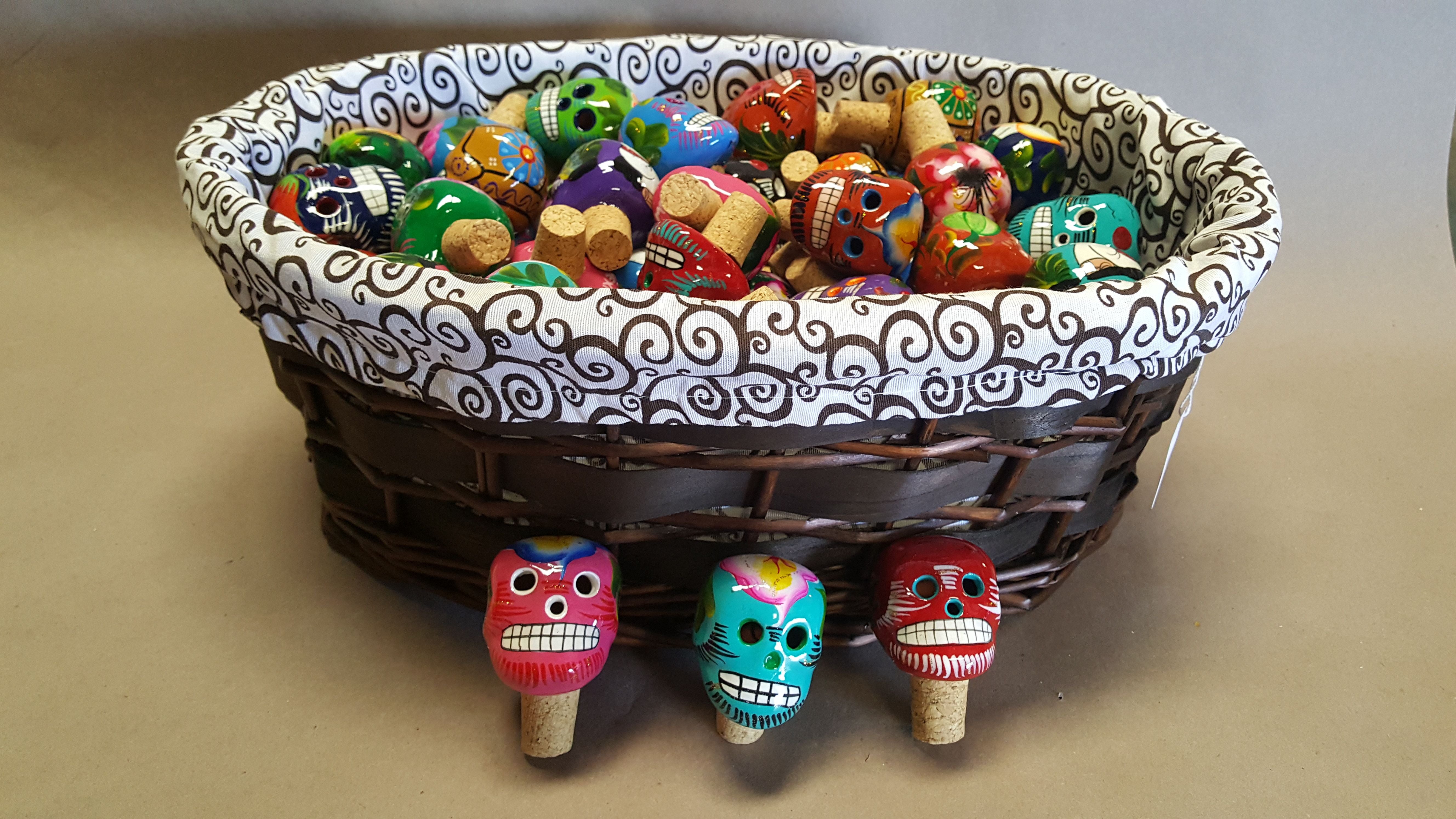 $6 ea. #1105 Day of the Dead Sugar Skull Wine Cork Topper (12pcs/Order)