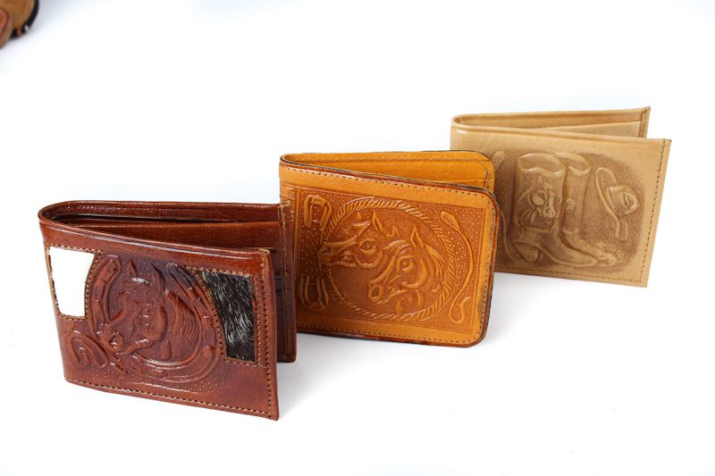 $14.50 ea. #0806 Western Leather Tooled Wallet (12pcs/Order)